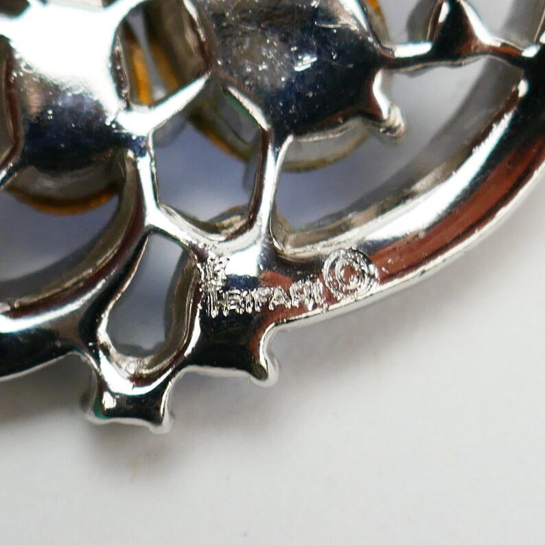 Vintage Trifari Brooch Blue Designer Costume Jewelry Silver Tone - Etsy