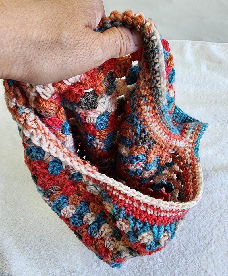 Granny Stitch Crochet Market Bag, Boho Hippie Beach Bag - Etsy