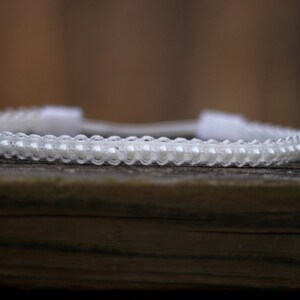 Beaded Ivory White Baby Headband, Newborn Christening Photo Prop
