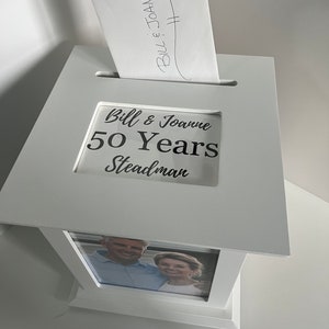 Personalized Anniversary Card Holder - Custom Party Decor for Him and Her