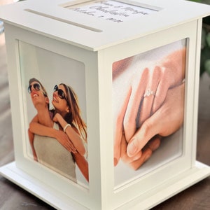 Photo card box for weddings will display your photos and hold your cards