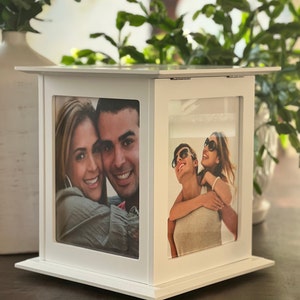 Wedding Card Box in White- Card Box can be personalized with your photos and your names in your wedding colors // Custom Wedding Card Box