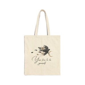 Inspirational Tote Bag, Be Yourself Quote, Canvas Shopper, Eco-Friendly Market Bag, Reusable Grocery Tote, Inspirational Gift for Her