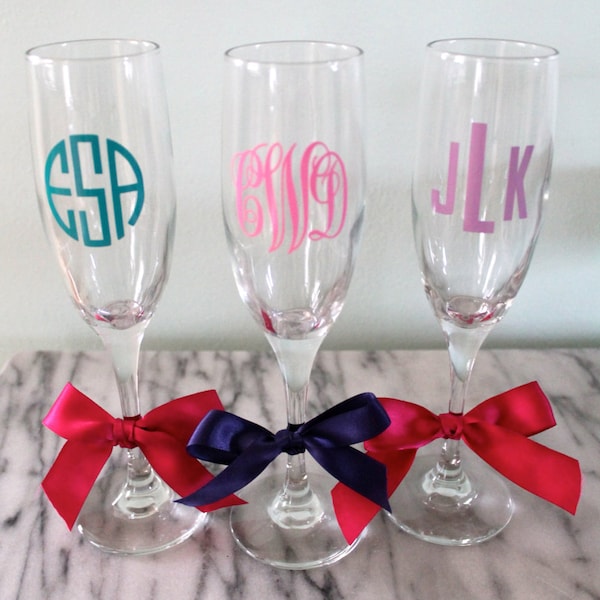 Monogrammed Champagne Glass | Personalized Gift | Birthday Gift | Bridal Shower Gift | Christmas Gift | Bridesmaid Gift | Bridal Shower Gift