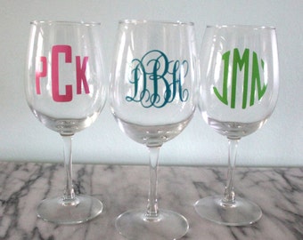 Monogram Wine Glass | Birthday Gift | Bridesmaid Gift | Newlywed Gift | Personalized Gift