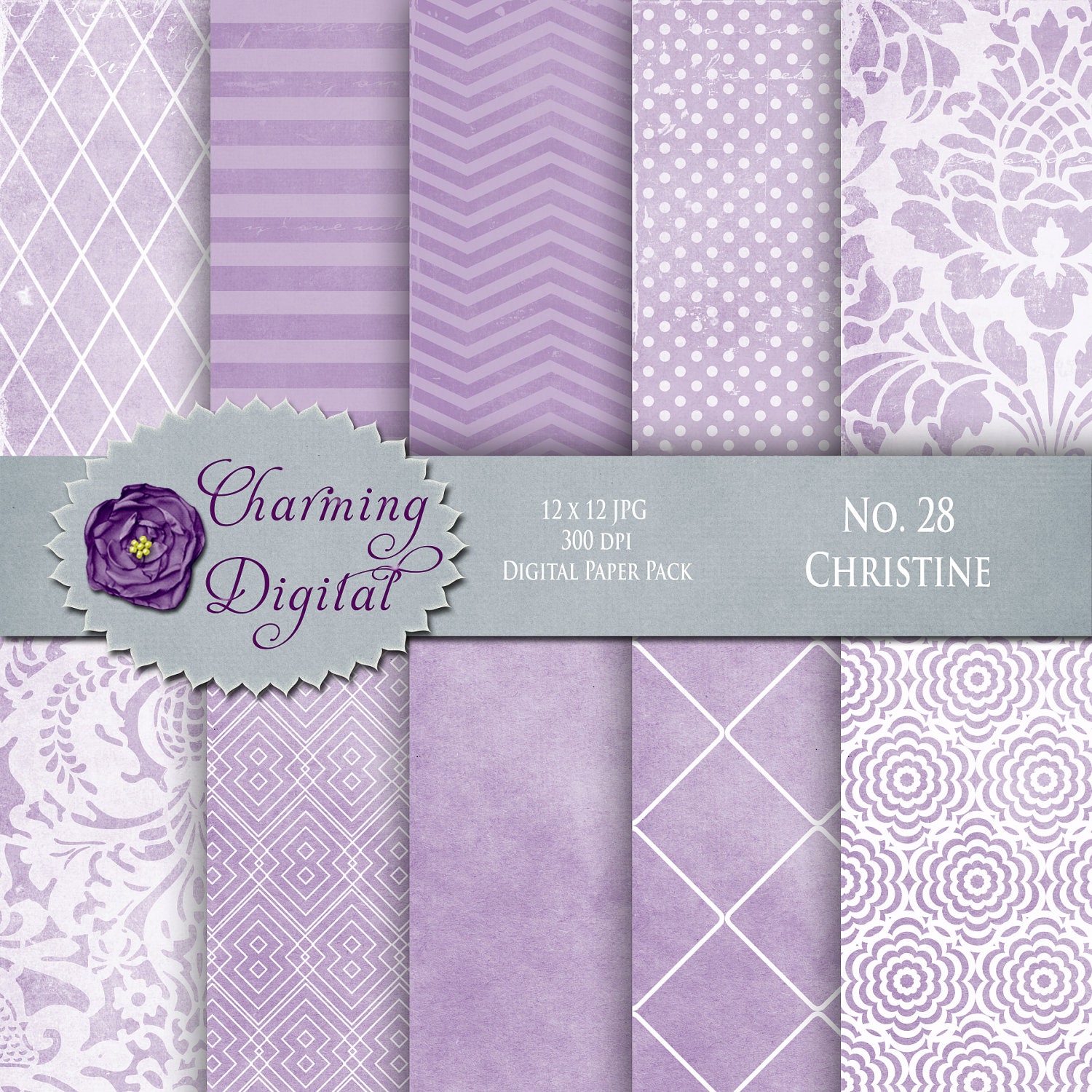 Purple Digital Paper, Floral Scrapbook Paper Pack, Rose Digital Download,  Scrapbooking, Purple Roses Collage Sheet INSTANT DOWNLOAD 2734 2 