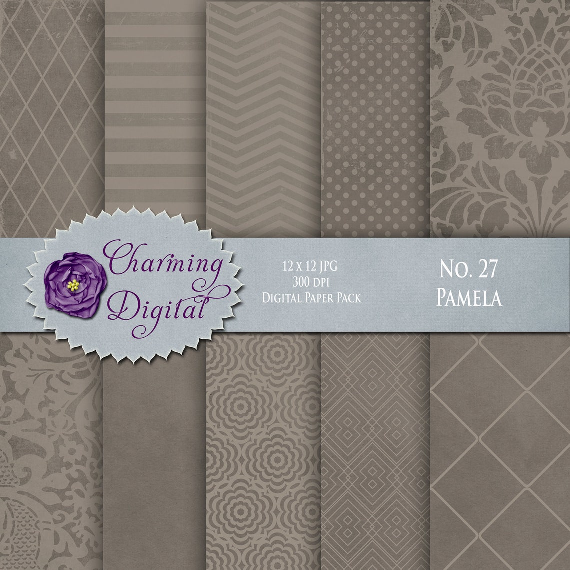 Vintage Brown Digital Paper Vintage Brown Scrapbooking Etsy