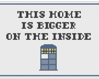 This Home is Bigger on the Inside - Dr. Who Inspired Cross Stitch Pattern