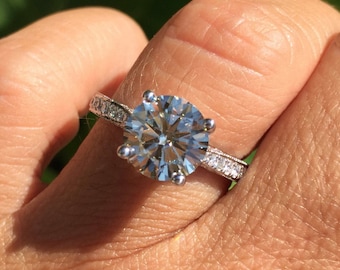 2.33 Tacori Inspired Diamond Solitaire Engagement ring 2.03 J vs1 IGI diamond