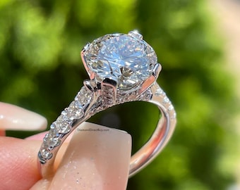 3.71 carat Engagement Ring 2.71 H vs1 GIA certified  center