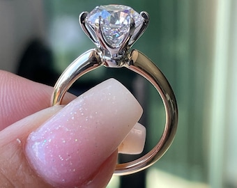 2.71 ct H VS1 Round six prong solitaire GIA certified