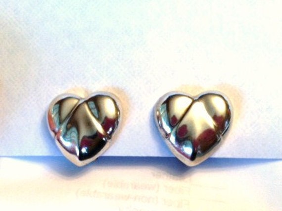 Jondell Mexico Sterling Silver Puffed Heart Clip … - image 1