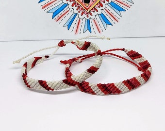Couple bracelet set, two woven rope bracelets, Friendship Bracelet for him and her, couple gift favor by Reef Knot co