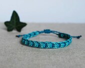 Turquoise and blue Surf Bracelet, minimal modern Friendship Bracelet, everyday waterproof bracelet for boy or girl by Reef Knot co
