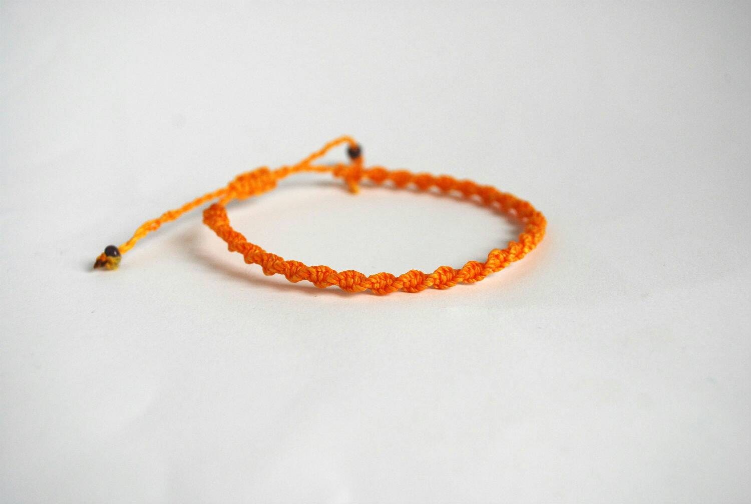 Light Orange Surf Bracelet, Unisex Friendship Bracelet in