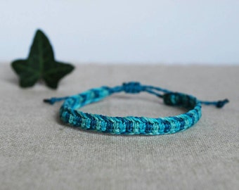 Turquoise and blue Surf Bracelet, minimal modern Friendship Bracelet, everyday waterproof bracelet for boy or girl by Reef Knot co