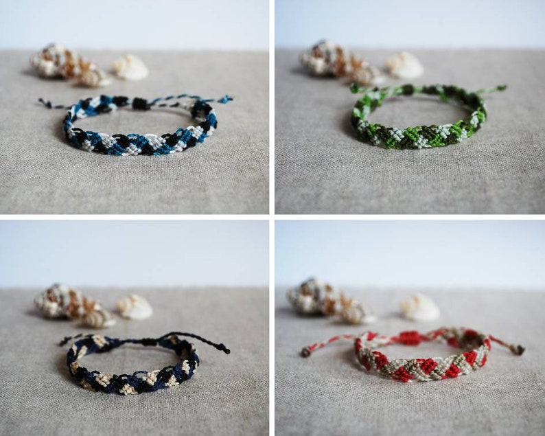 unisex Friendship Bracelet Adjustable Size waterproof surfing jewelry by Reef Knot co Bracelet For Him in shades of Green