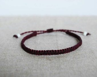 Purple Friendship Bracelet, Knotted Bracelet for boy or girl, Corded Macramé Bracelet, summer party favor by Reef Knot co