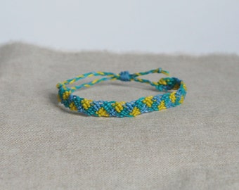 Surfer Bracelet For Him in Turquoise and Yellow, tribal Friendship Bracelet, cool Christmas Gift for guy or girl by Reef Knot Co