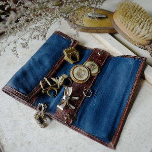 Leather Jewelry Travel Roll