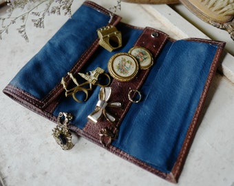 Leather Jewelry Travel Roll