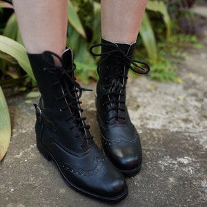 Black victorian style boots clearance