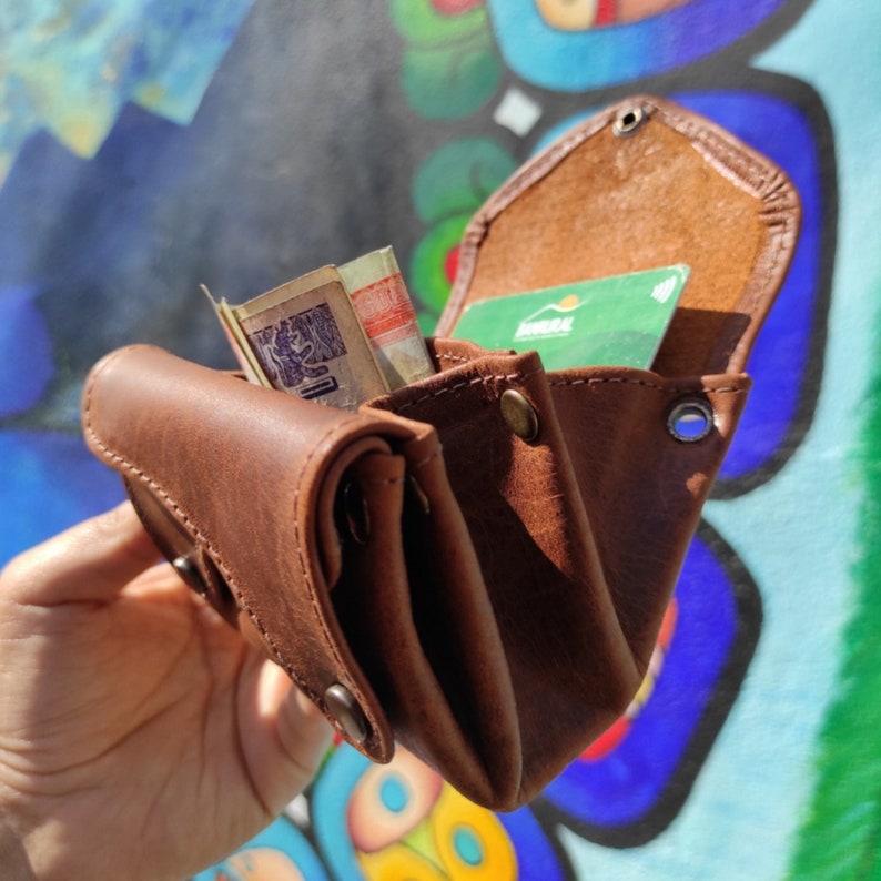 Leather Coin Purse & Card Holder Wallet