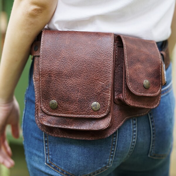 Brown Leather Hip Bag