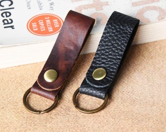 Leather Keychain Strap – Handcrafted Key Fob for Belt or Bag