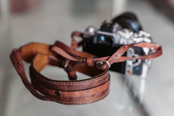 Etsy leather deals camera strap
