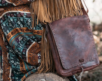 Handcrafted Leather Courier Bag: Brown Satchel