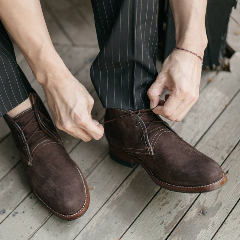 Chukka boots Leather Chukka Suede ankle boots Brown chukka boots leather chukka boots Mens ankle boots image 4