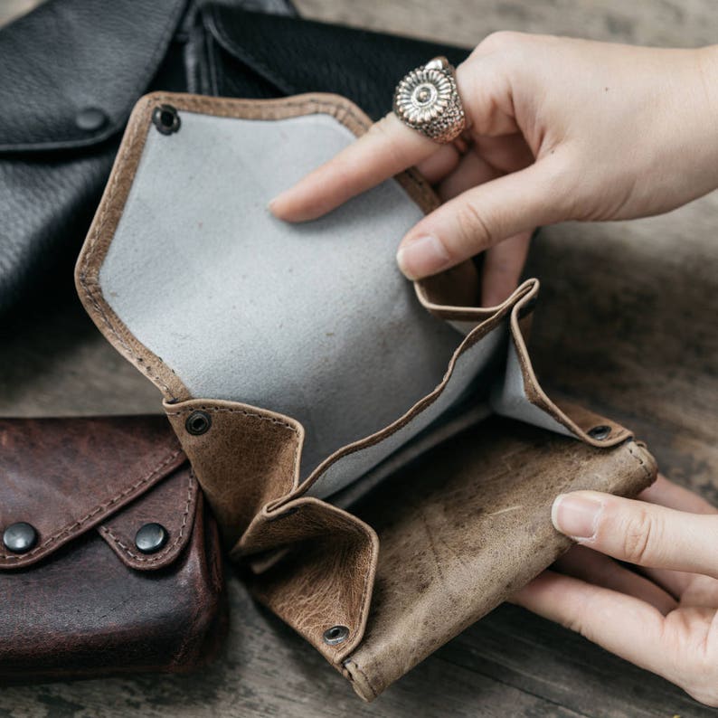 Leather Coin Purse & Card Holder Wallet