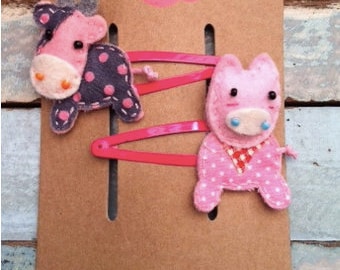 Girls Farm Friends Hair Clips