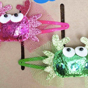 Girls Hair Clips Mermaid Naughty Crab SATI