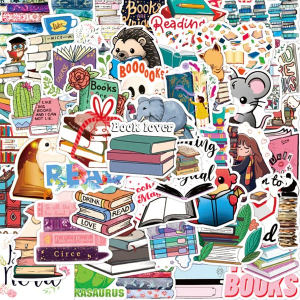 Book Reading Stickers Pack of either 10, 25,50 or 100 Mixed