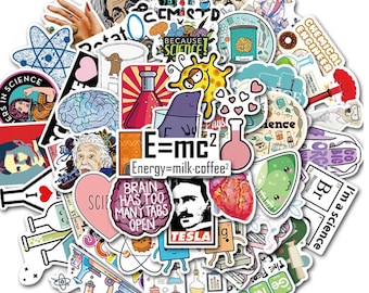 Science Biology Physics Chemistry Stickers Pack of either 10, 25, 50 or 100 Mixed