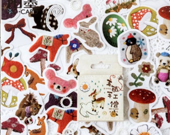 Japanese Botanic Forest Animals Sticker/Decal Set Scrapbooking