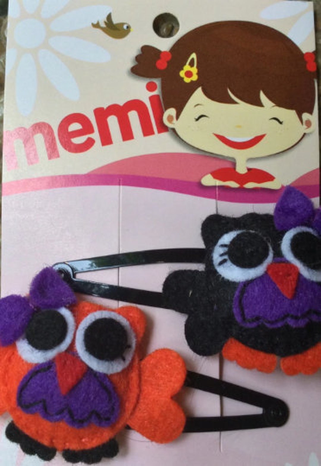 NWT Super Cute Set of 3 Witches Broom Hair Clips 3pcs halloween witch broom hair clips cute wooden side bangs  main image 4
