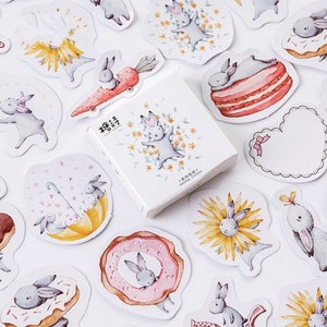 Japanese Easter Rabbit Sticker/Decal Set Scrapbooking