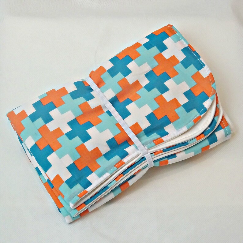 Wipeable baby change mat cover travel change mat nappy wallet change mat cross print pattern change mat cover