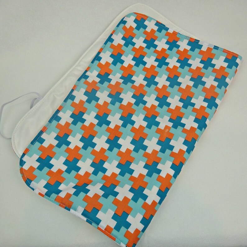 Wipeable baby change mat cover travel change mat nappy wallet change mat cross print pattern change mat cover