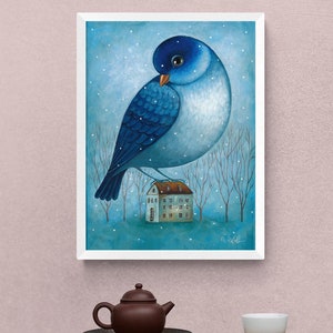 Vogel Kunst Druck Illustration, FineArt Print