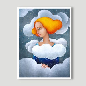 Art Print Sonne und Wolken, Himmel, Kunst  Druck, Print, Himmelbild Poster