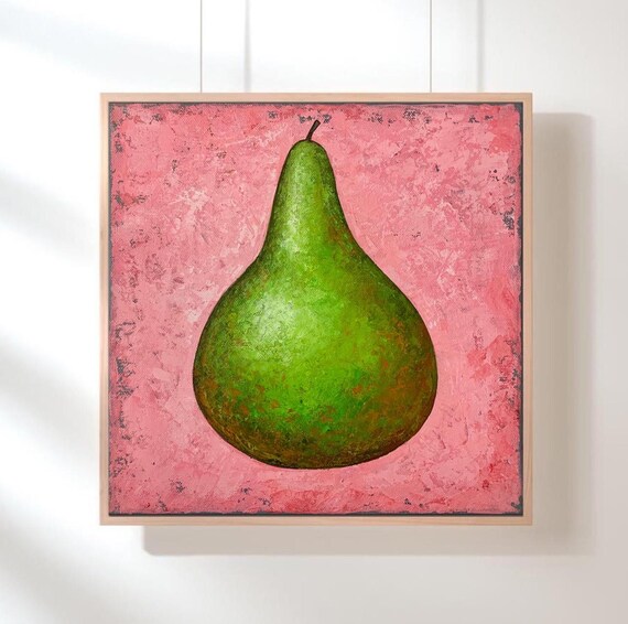 Birne Acryl auf Leinwand 30 x 30 cm