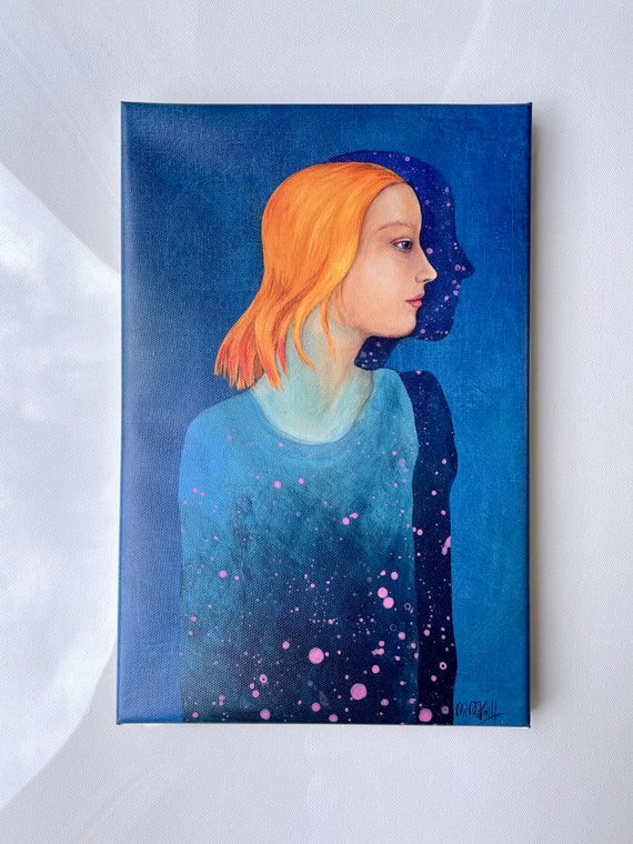 Print on canvas Portrait Cosmos illustration art wall art 20x30 cm canvas print on stretcher frame