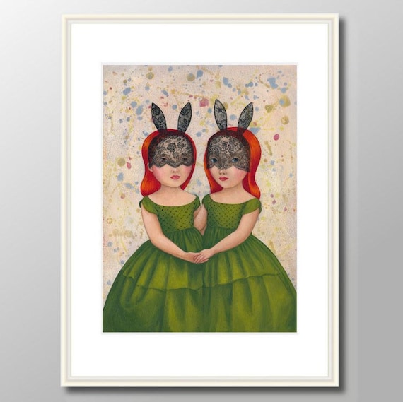 Twins - print from original acrylic painting