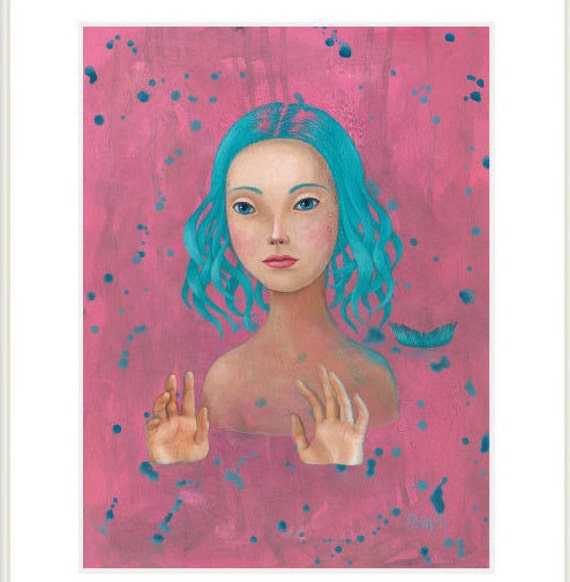 Mermaid - Print of original acrylic painting