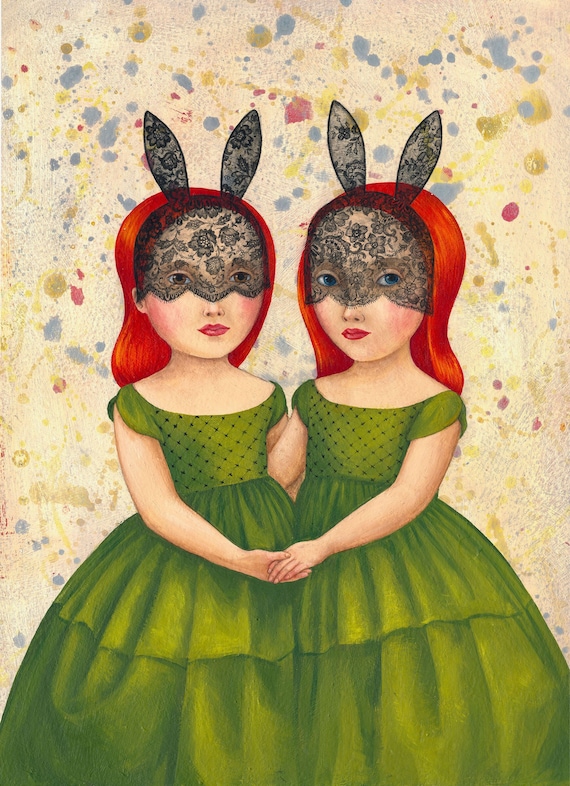 Twins - print from original acrylic painting