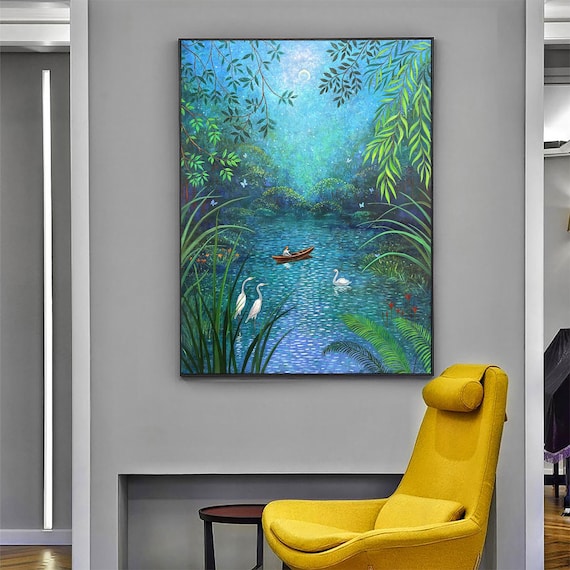 Am See, Acryl auf Leinwand, 60x80 cm